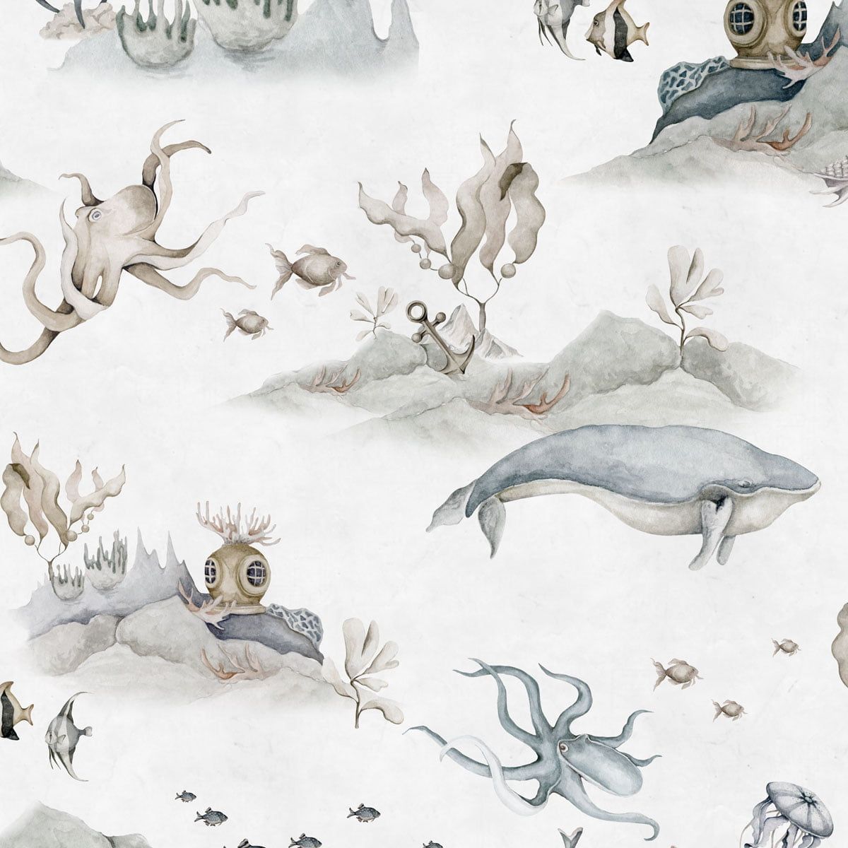 Papel de parede fundo do mar estilo vintage — imagem 3