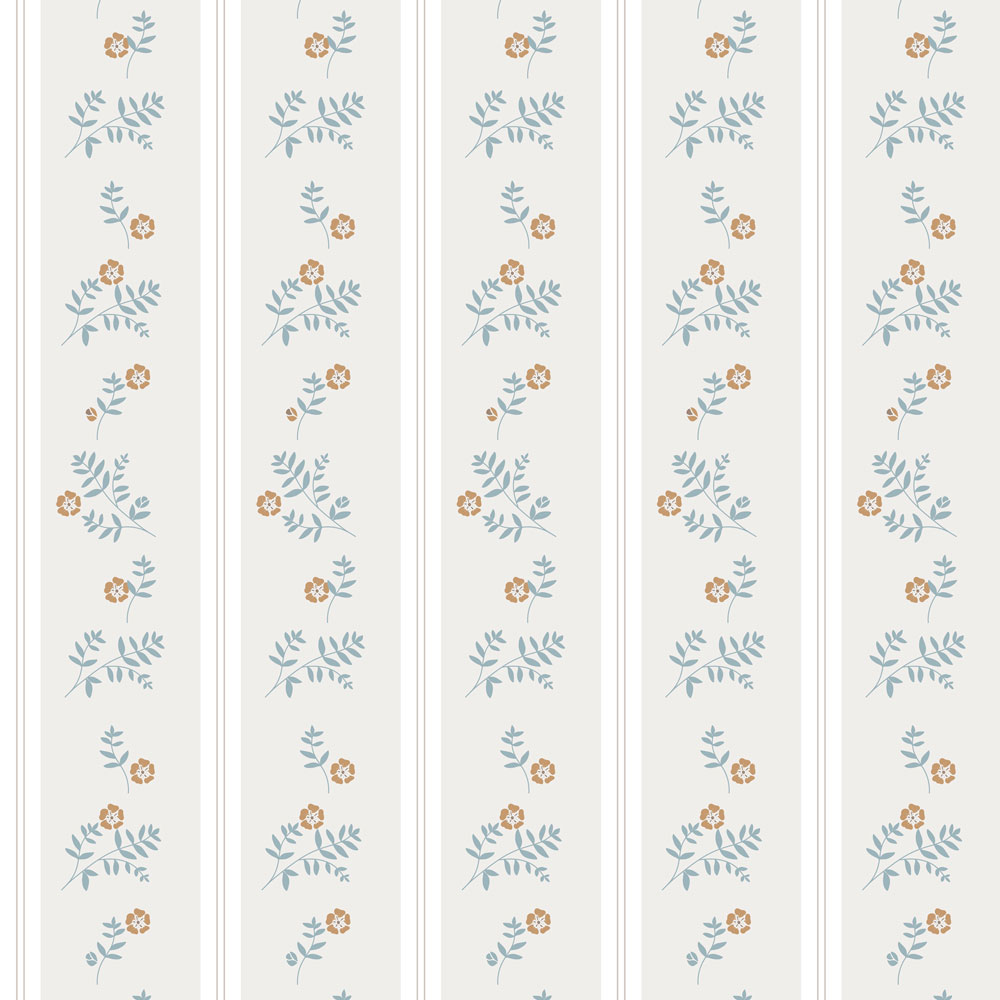 Papel de parede riscas florais estilo vintage — imagem 2