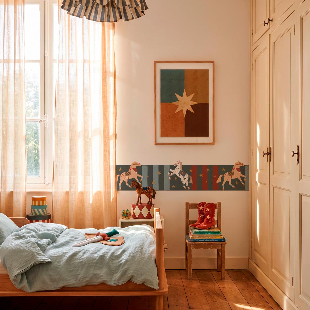 Faixa decorativa cavalos e estrelas boho