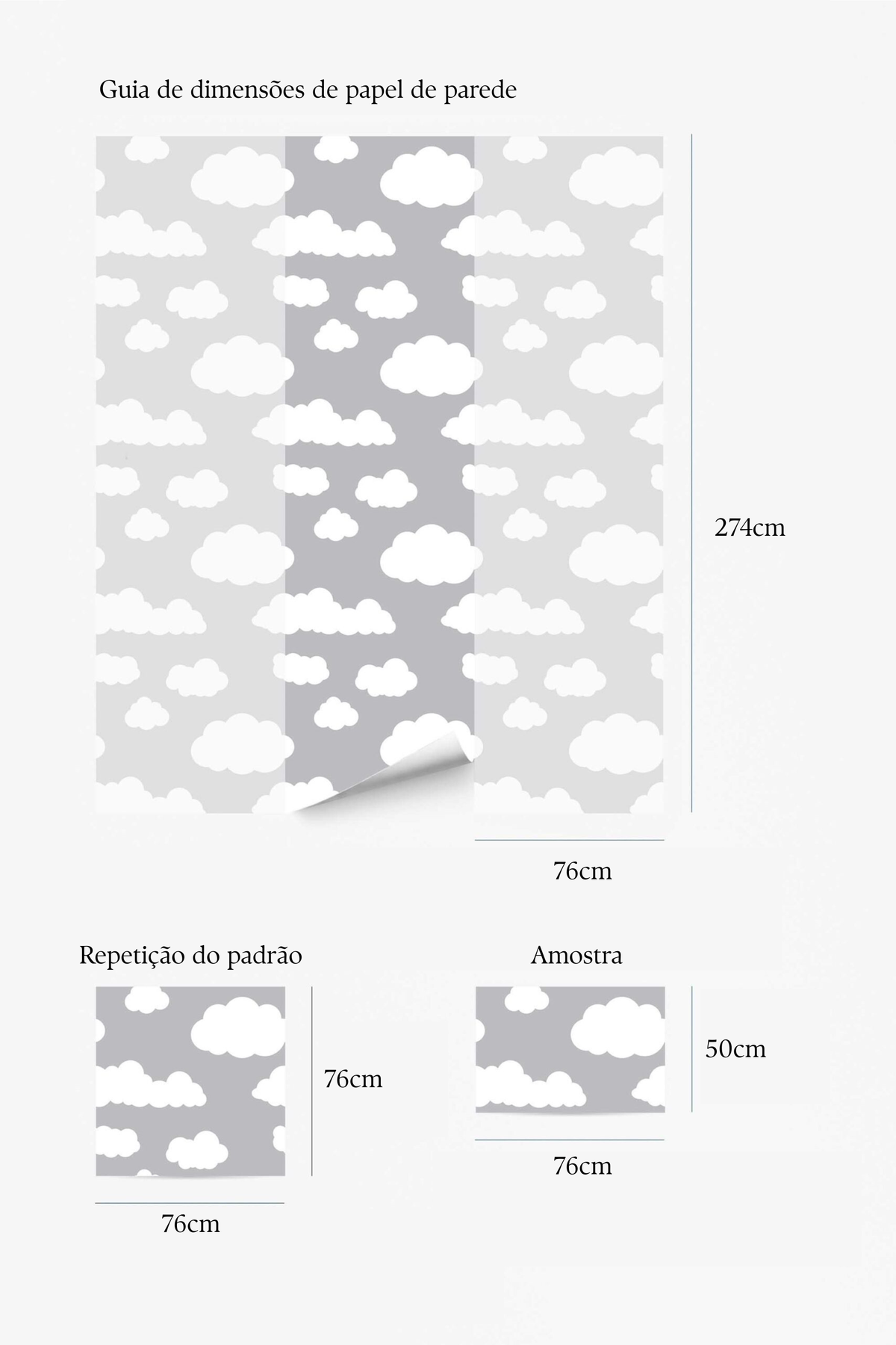 Papel de parede nuvens estilo boho cinzento — imagem 5