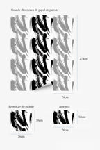 Papel de parede pinceladas preto e branco moderno — imagem 5