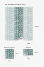 Papel de parede azul-petróleo estilo azulejo moderno — imagem 6