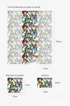 Papel de parede borboletas multicolor fundo bege — imagem 5