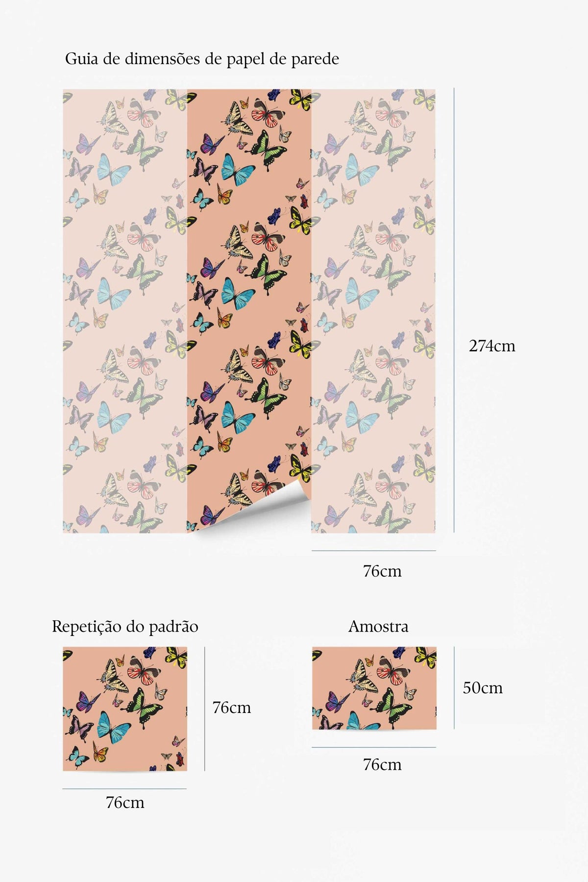 Papel de parede borboletas rosa empoeirado elegante — imagem 5