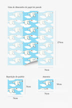 Papel de parede gansos sorridentes azul e branco — imagem 5