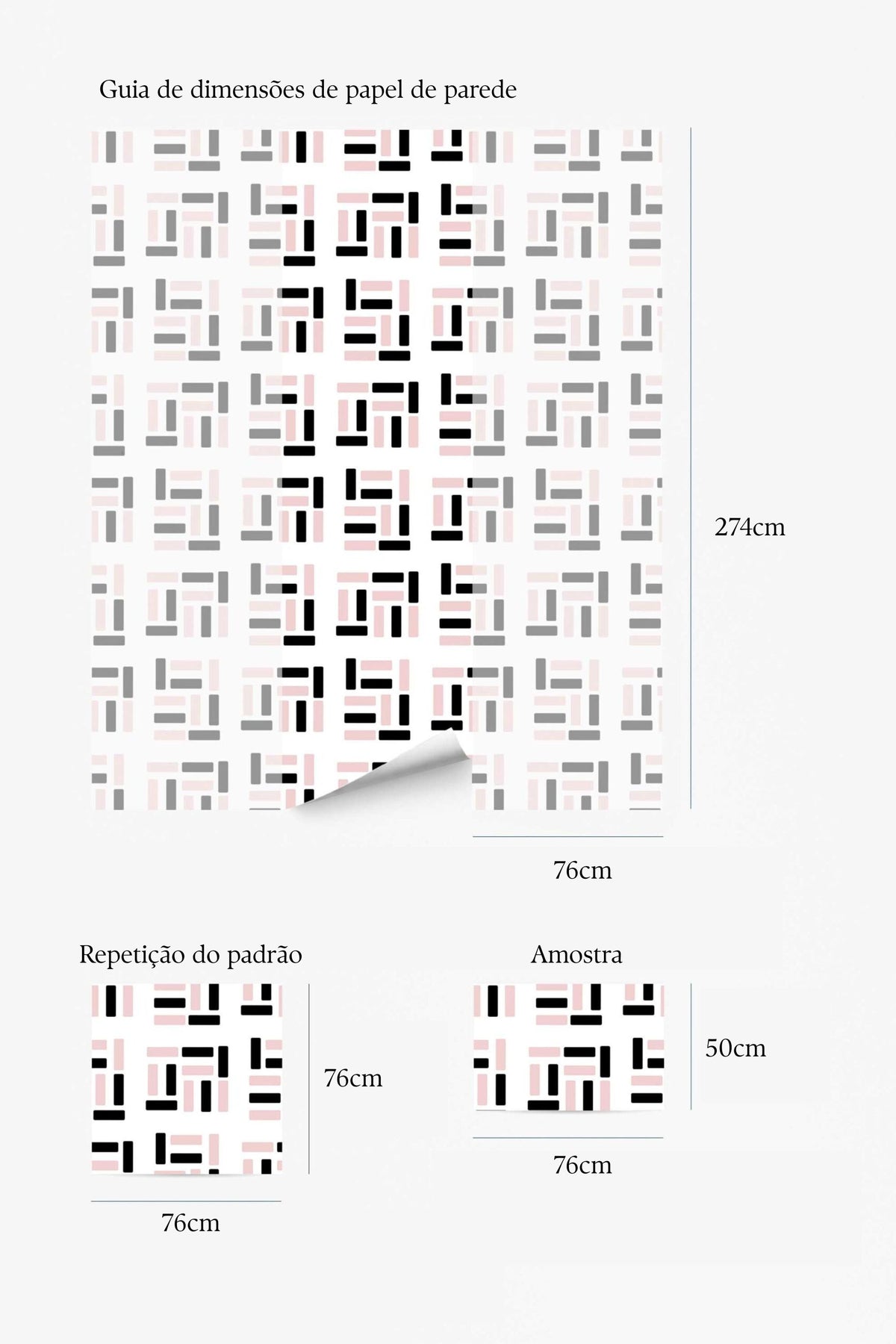 Papel de parede geométrico preto e rosa moderno — imagem 5