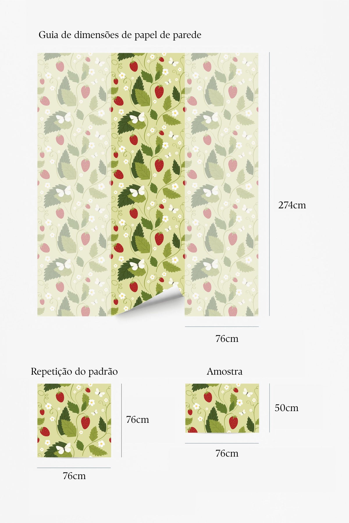 Papel de parede morangos verde whimsical — imagem 6