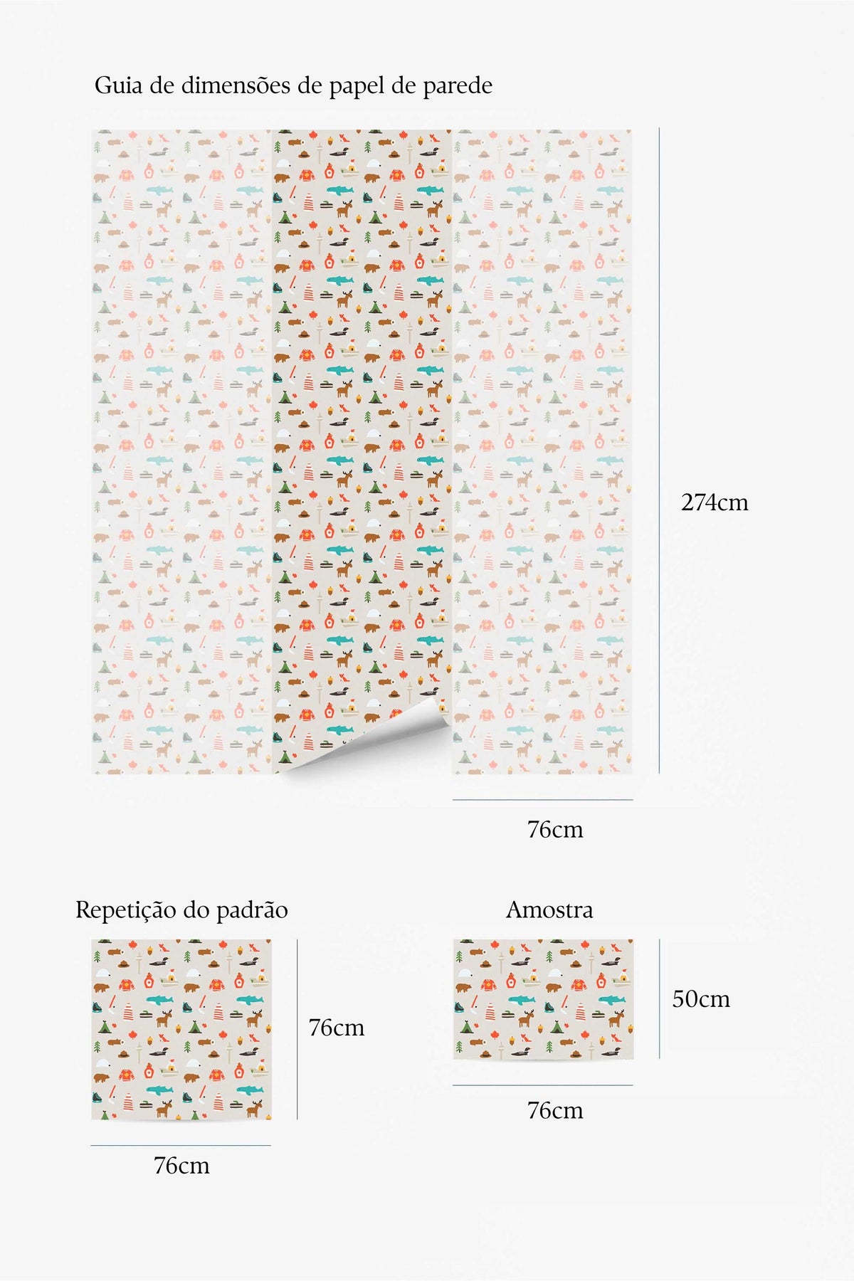 Papel de parede motivos canadianos folk art cinzento — imagem 5