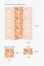 Papel de parede natalício retro anos 70 laranja e rosa — imagem 5