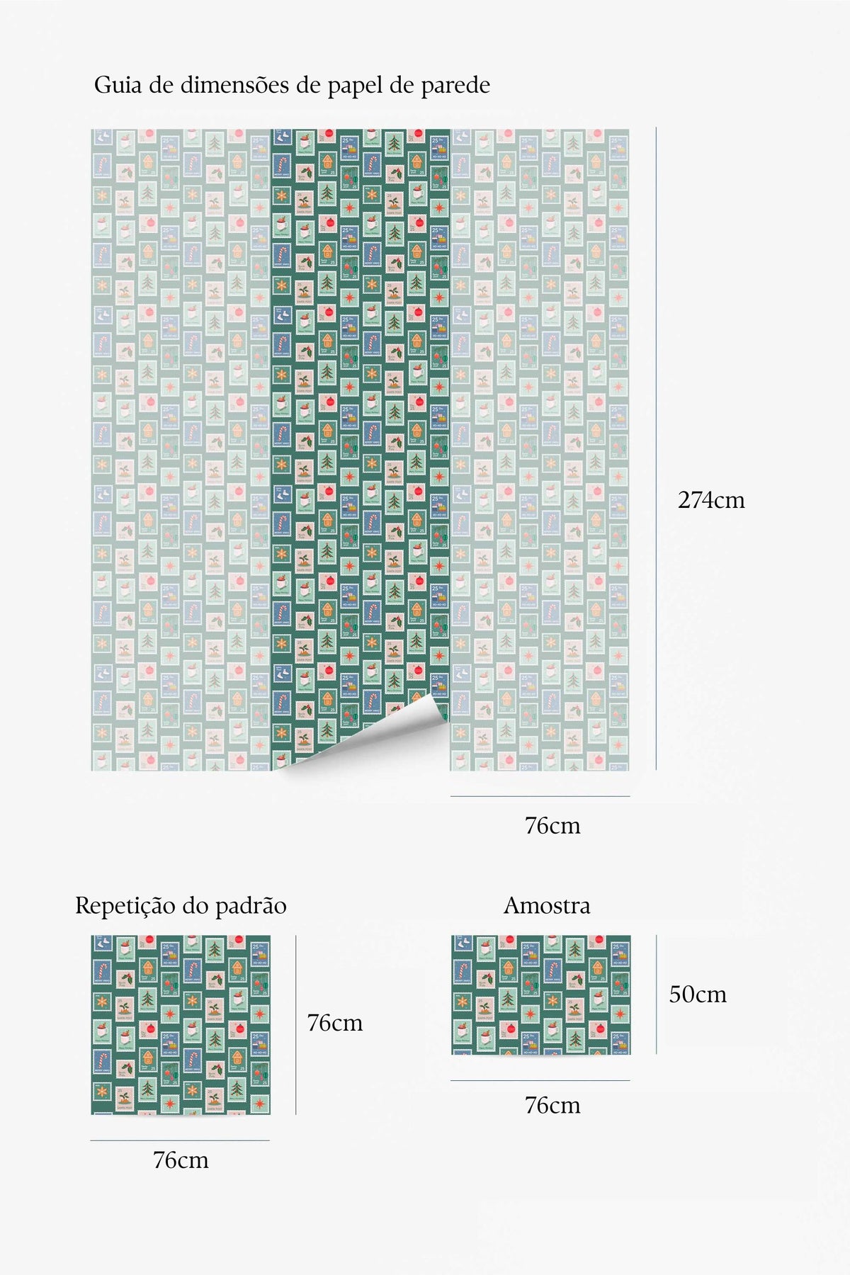Papel de parede selos de inverno verde retro — imagem 5