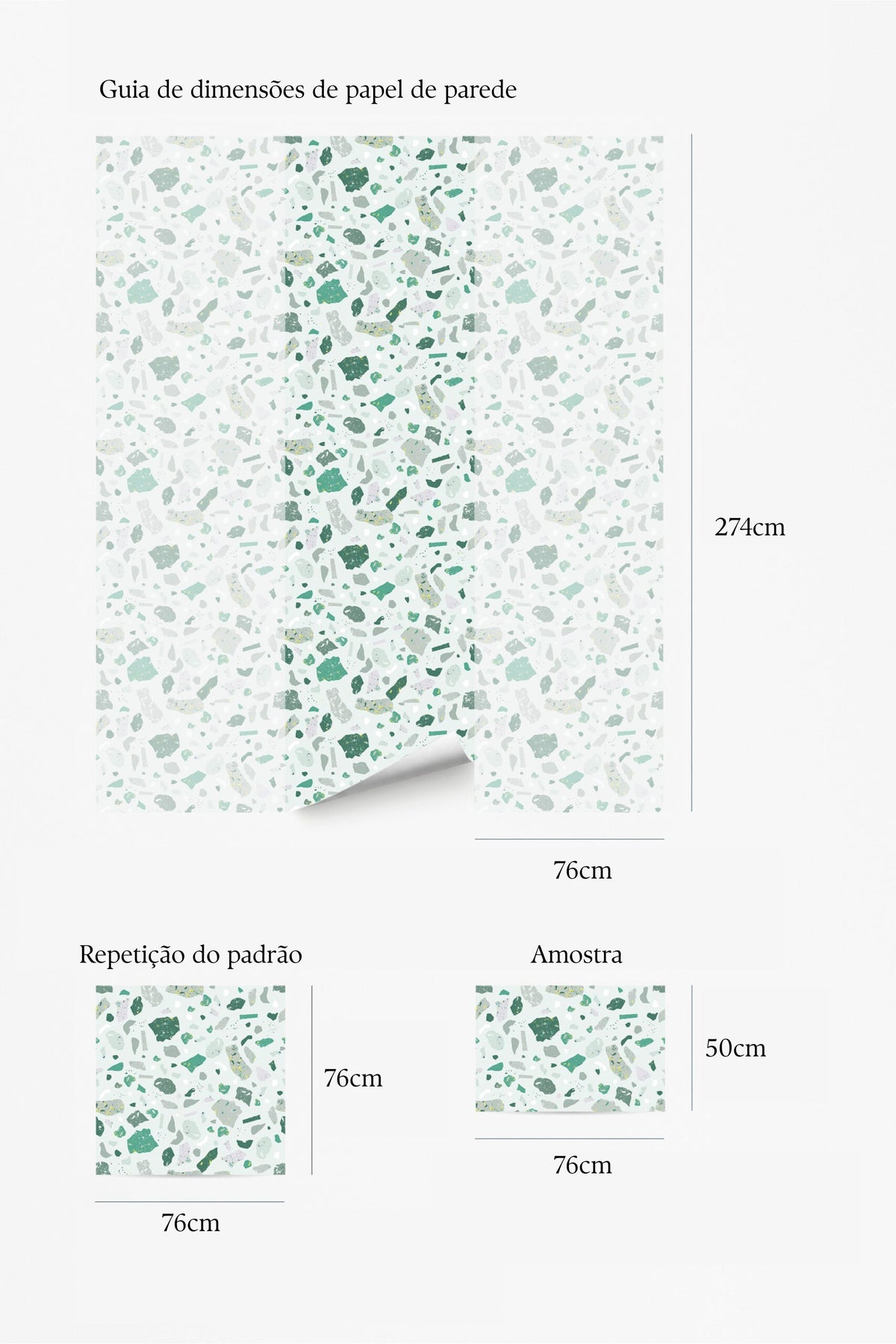 Papel de parede terrazzo verde menta moderno — imagem 6