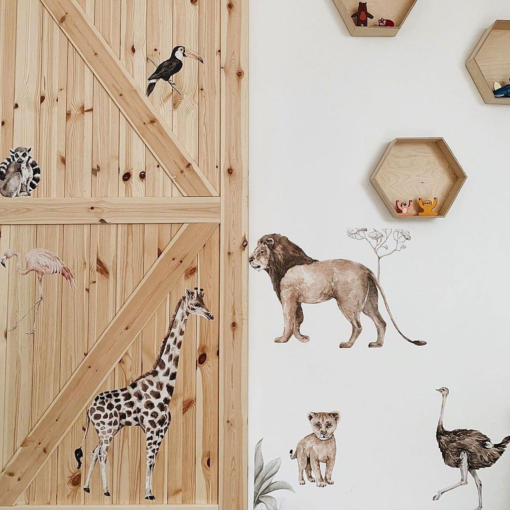 Autocolantes de parede animais savana tons pastel — imagem 4