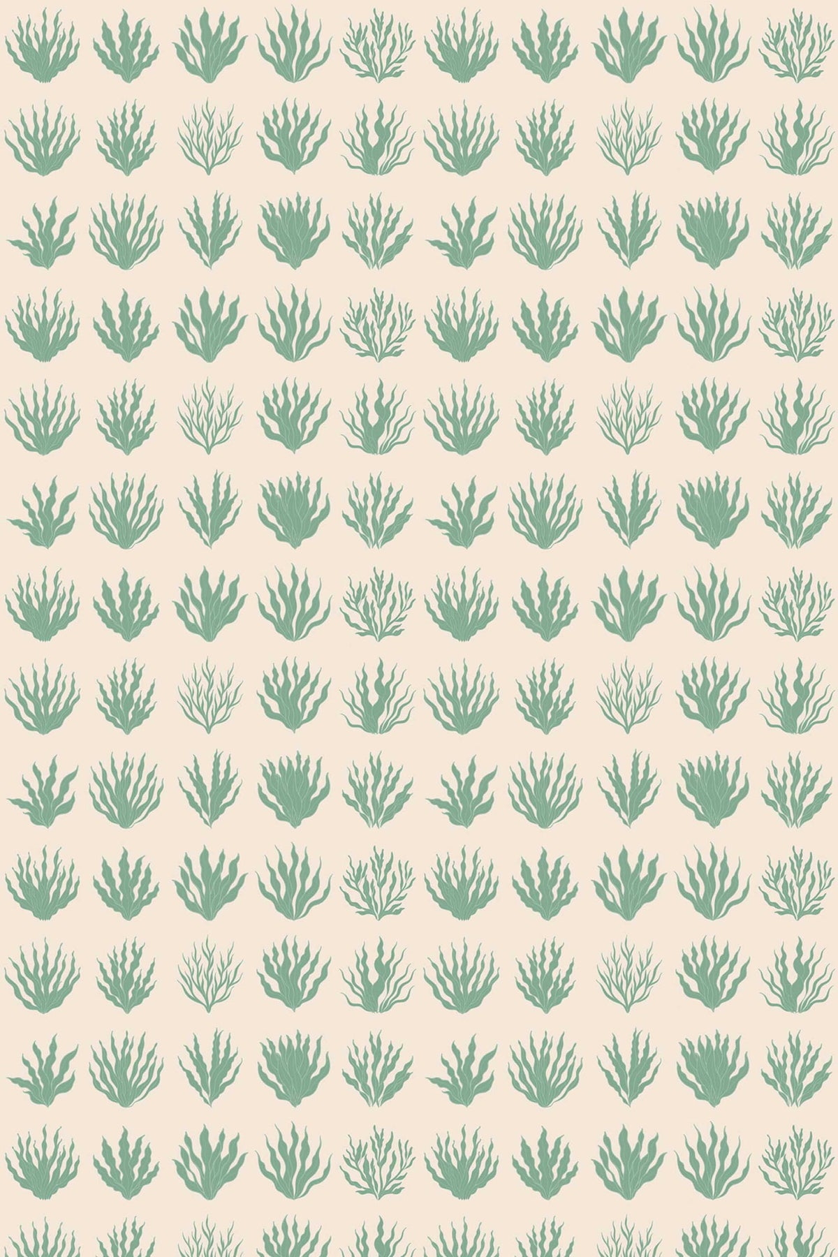 Papel de parede algas marinhas estilo botânico bege — imagem 2