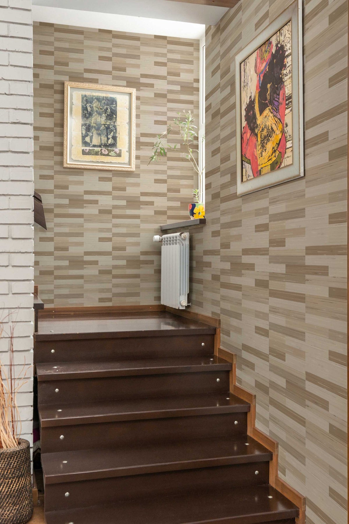 Papel de parede imitação parquet bege minimalista — imagem 4