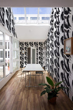 Papel de parede pinceladas preto e branco moderno — imagem 4