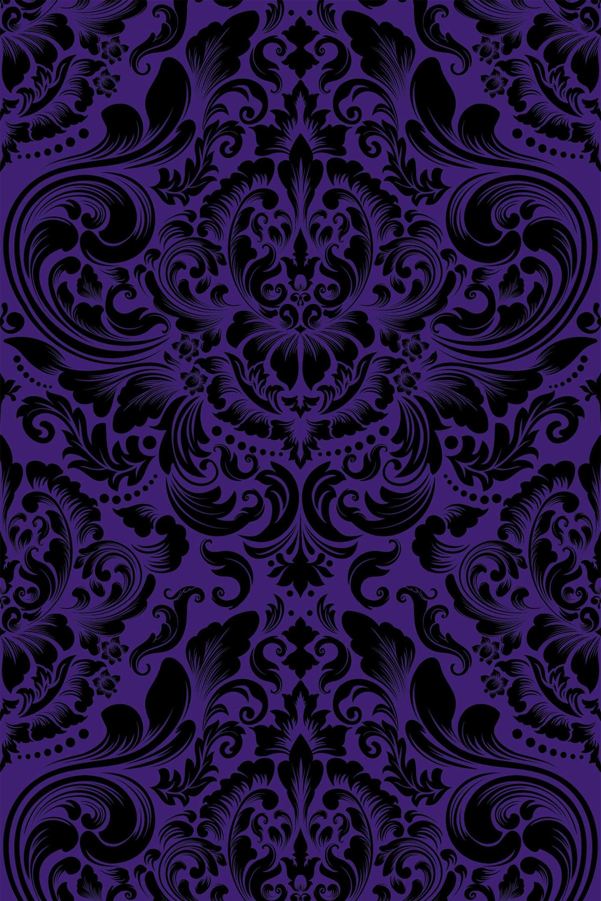 Papel de parede damasco gótico roxo e preto — imagem 2