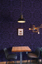 Papel de parede damasco gótico roxo e preto — imagem 3