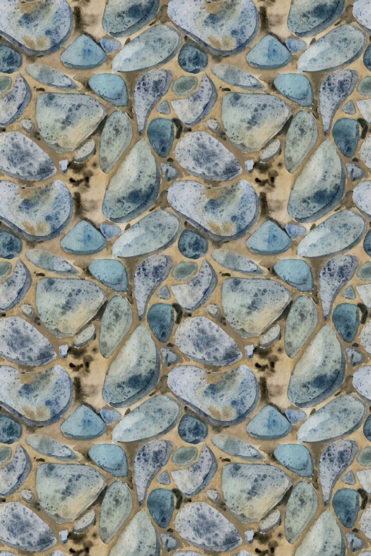 Papel de parede pedra aquarela azul — imagem 2