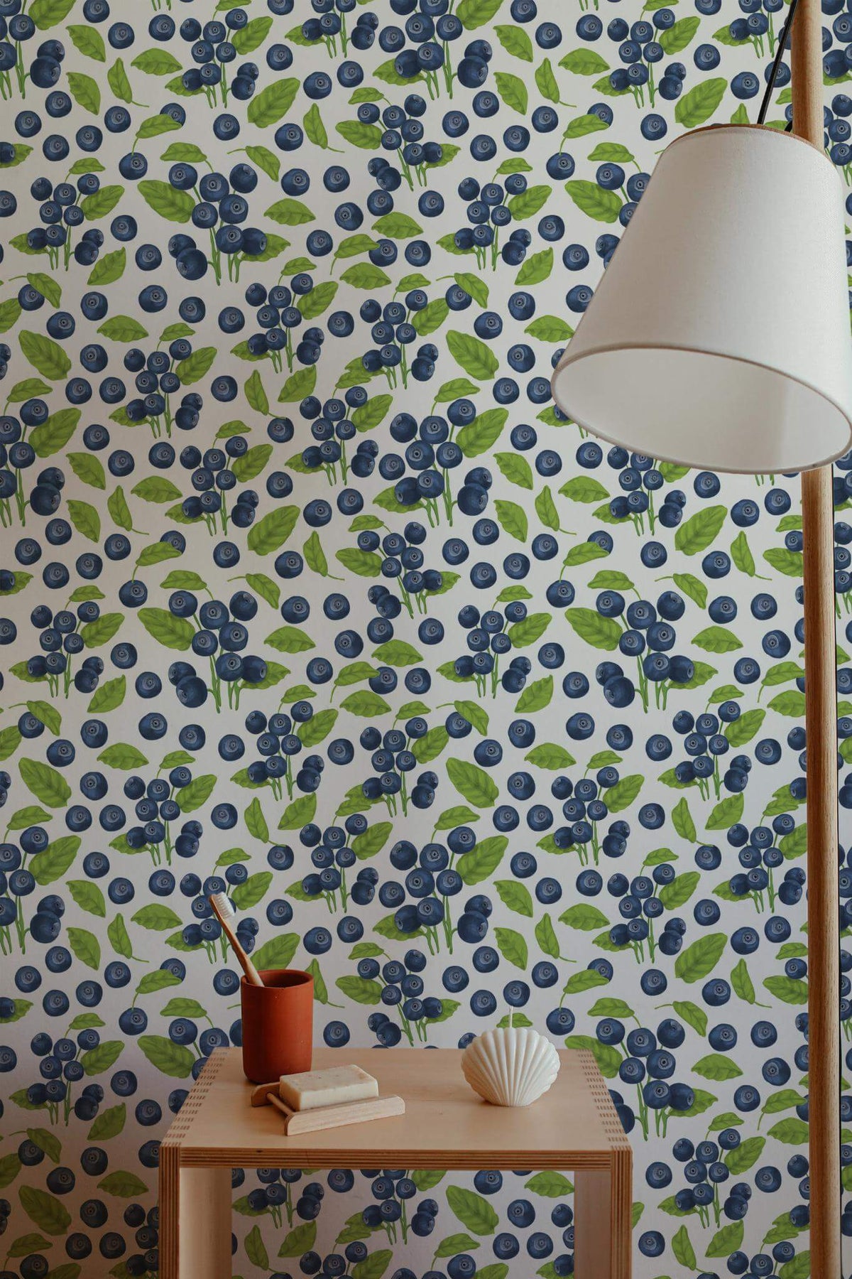 Papel de parede frutos silvestres estilo botânico