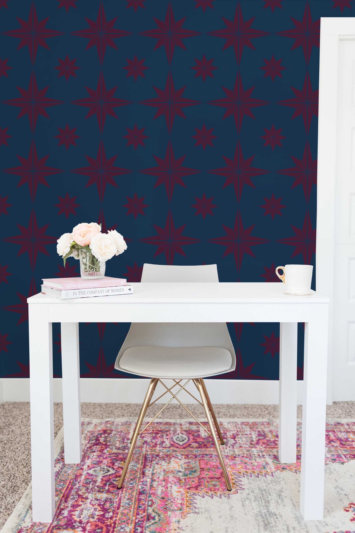 Papel de parede estrelas maroon estilo retro — imagem 4