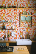 Papel de parede girassóis retro tons quentes — imagem 3