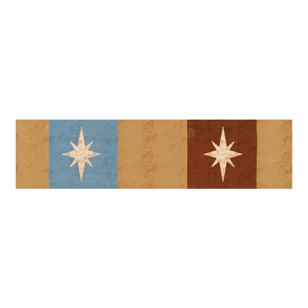 Faixa decorativa estrelas boho terracota e azul — imagem 2
