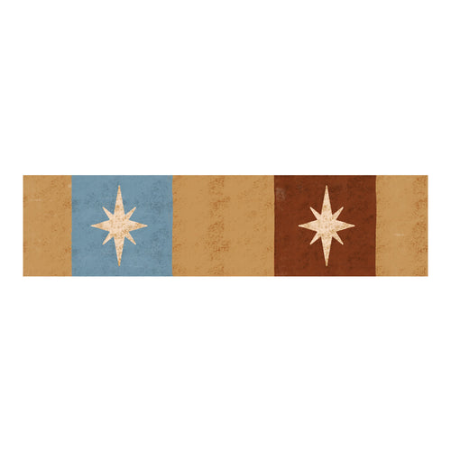 Faixa decorativa estrelas boho terracota e azul — imagem 2
