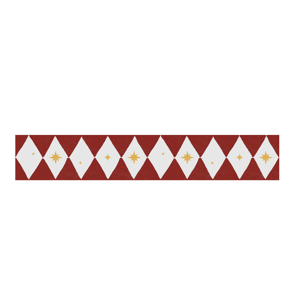 Faixa decorativa losangos e estrelas vermelho e branco — imagem 2