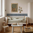 Faixa decorativa riscas bicolor azul estilo escandinavo