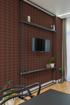 Papel de parede xadrez tartan castanho rústico — imagem 4