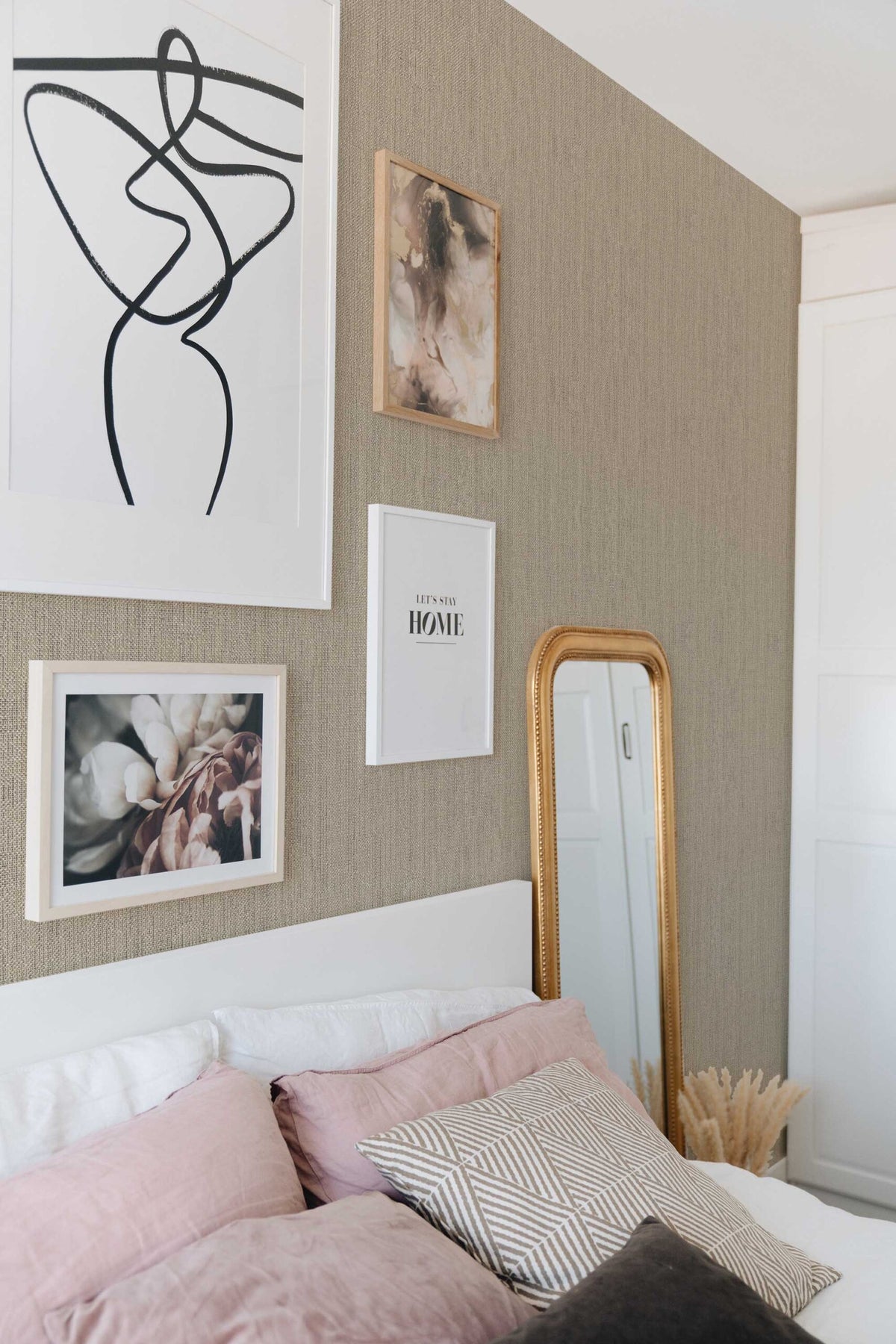 Papel de parede textura grasscloth bege minimalista — imagem 4