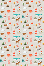 Papel de parede motivos canadianos folk art cinzento — imagem 2
