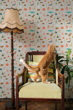Papel de parede motivos canadianos folk art cinzento — imagem 4