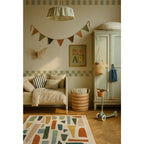 Faixa decorativa listras creme e verde suave