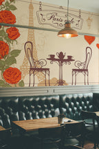 Mural de parede café parisiense vintage — imagem 3