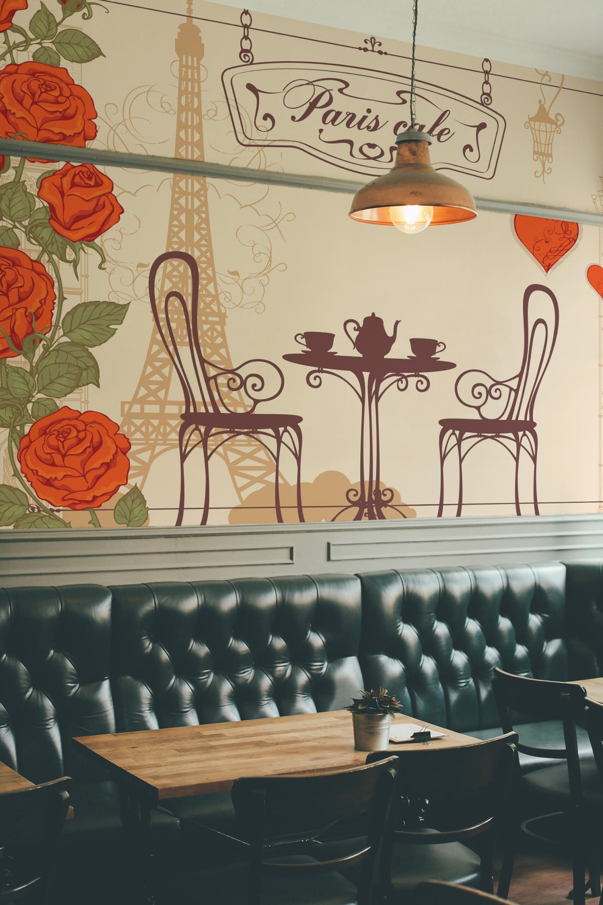 Mural de parede café parisiense vintage — imagem 3