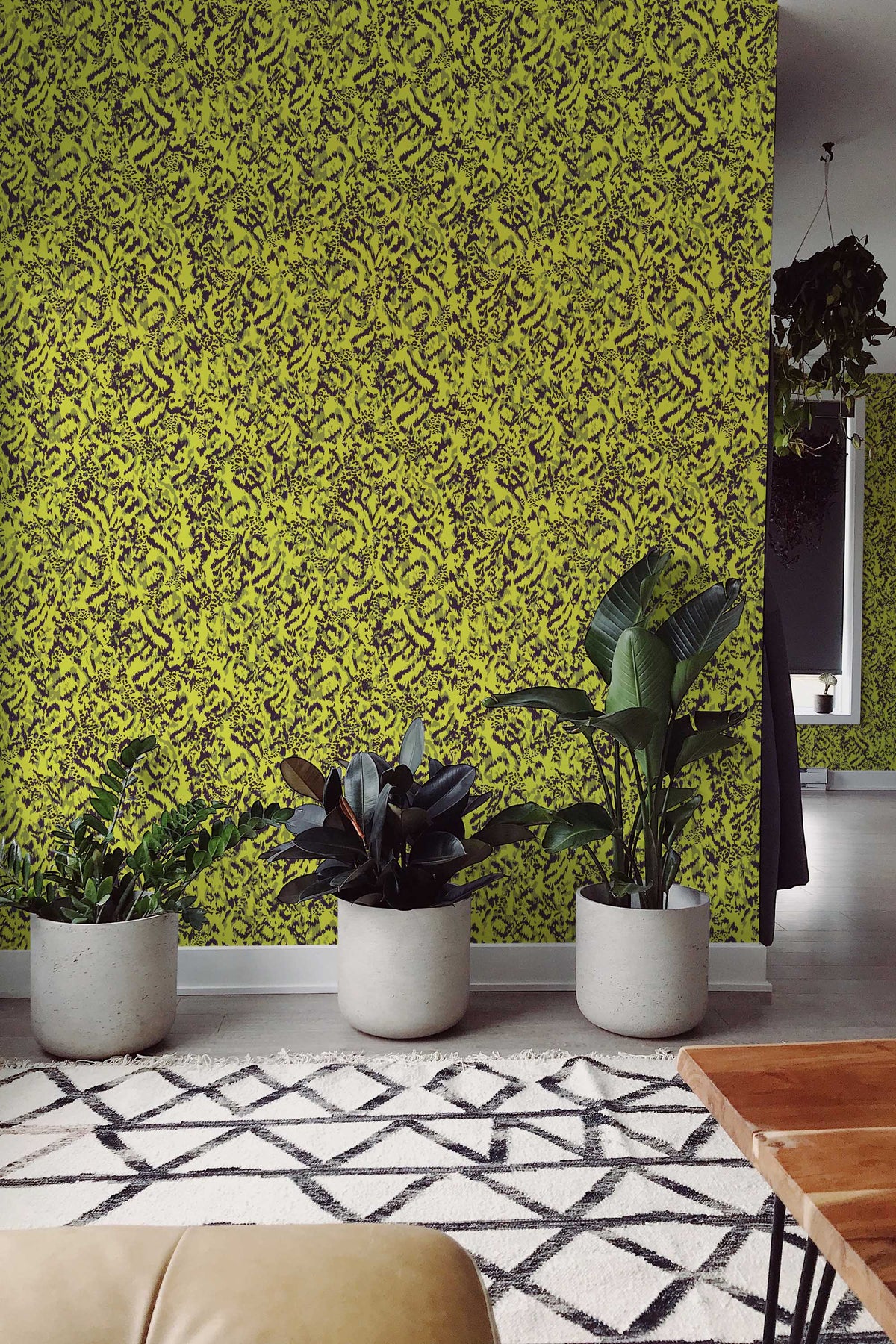 Papel de parede leopardo chartreuse e cinzento — imagem 4