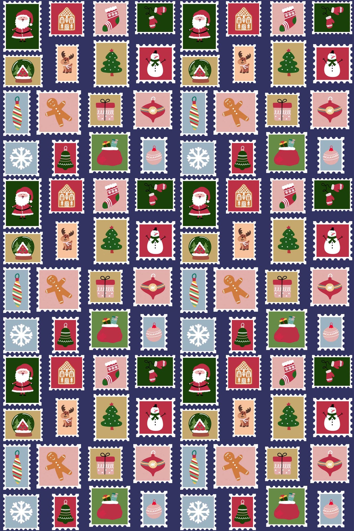Papel de parede selos festivos estilo escandinavo azul — imagem 2