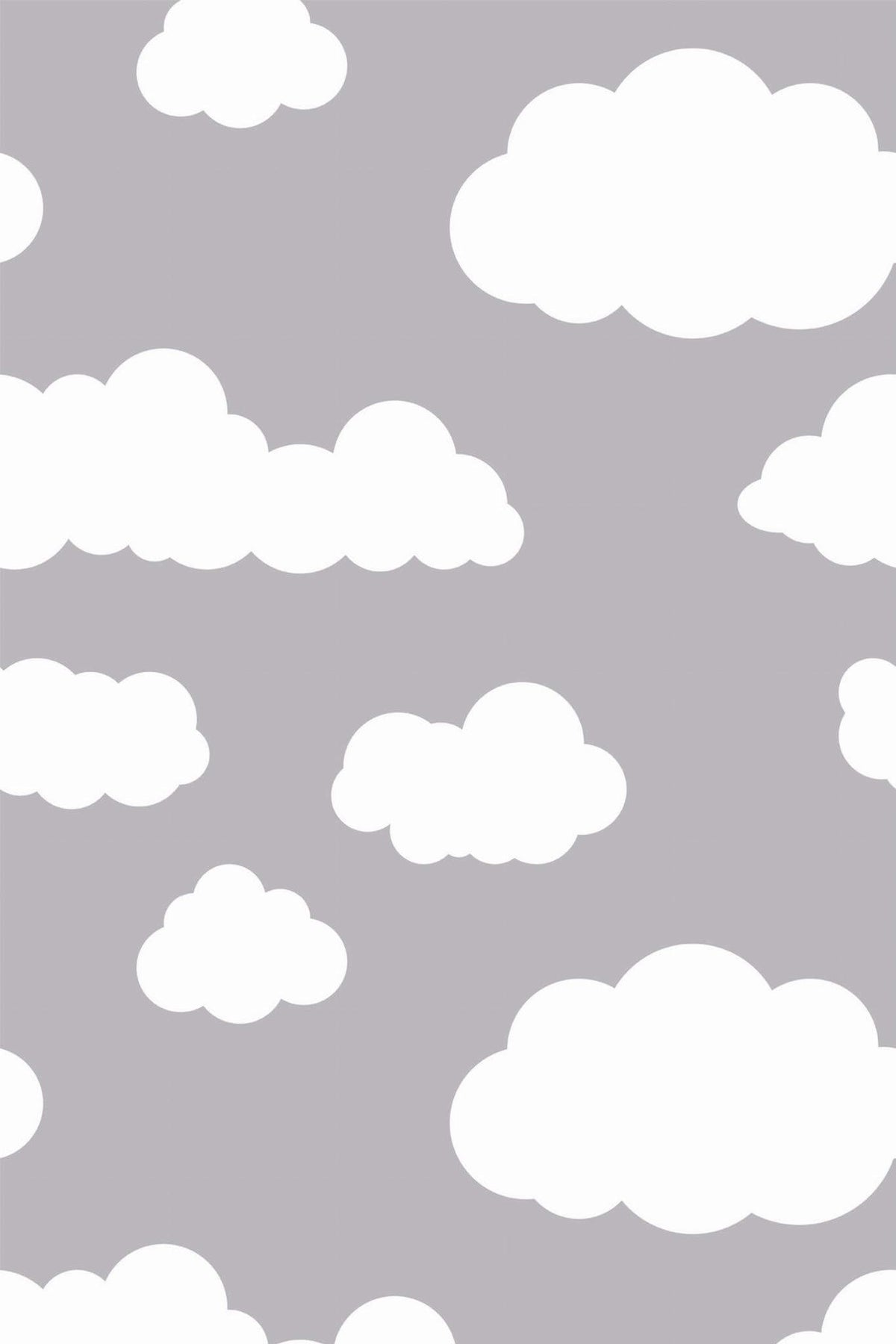 Papel de parede nuvens estilo boho cinzento — imagem 2