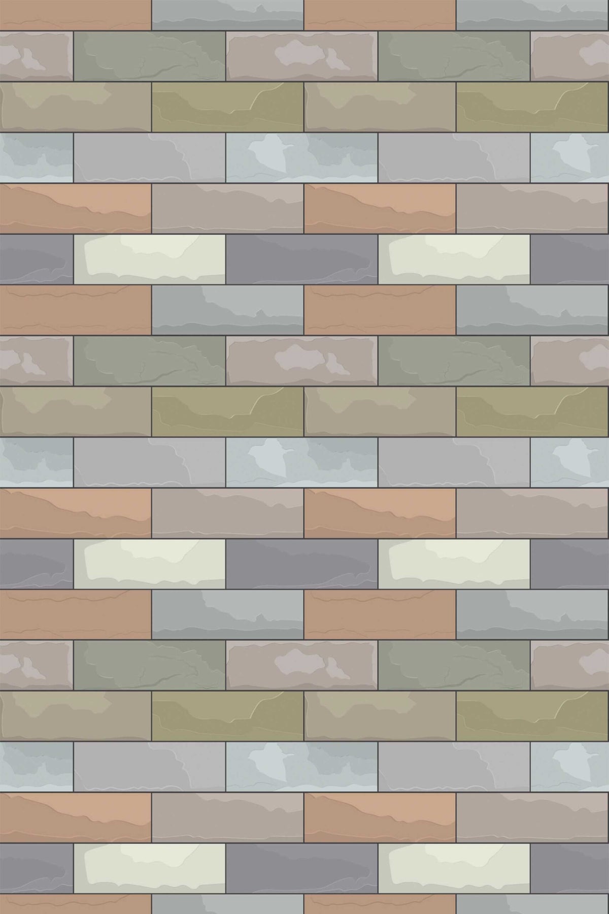 Papel de parede tijolos coloridos estilo rústico — imagem 3