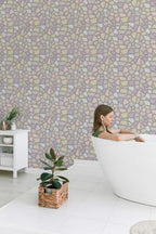 Papel de parede pedras coloridas estilo eclético pastel — imagem 4
