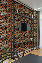 Papel de parede floral tulipas e narcisos fundo preto — imagem 3