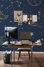 Mural de parede galáxia azul cosmos infantil — imagem 3