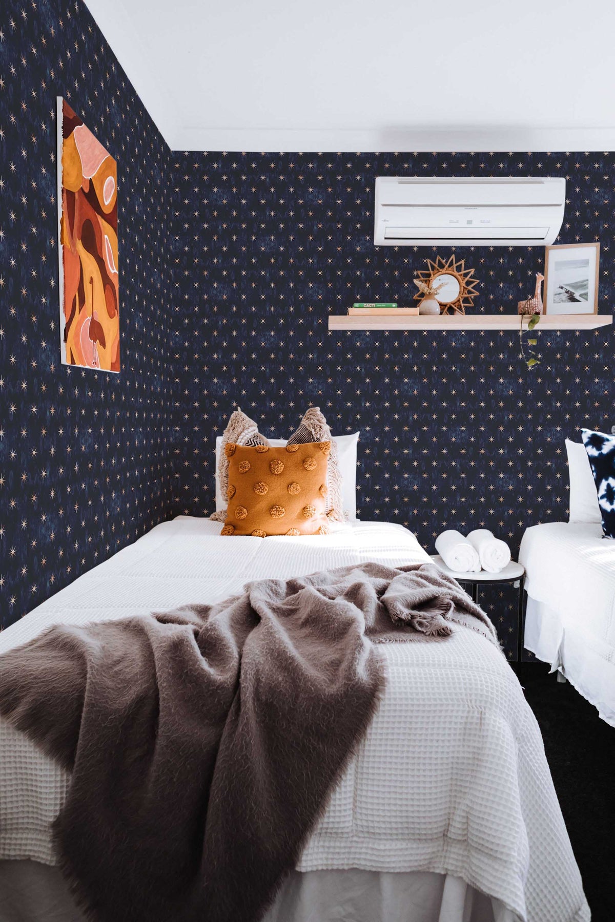 Papel de parede estrelas azul escuro boho — imagem 4