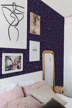 Papel de parede damasco gótico roxo e preto — imagem 4