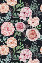 Papel de parede rosas aquarela fundo preto — imagem 2