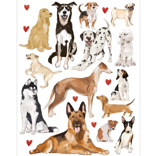 Autocolantes de parede cães raças divertido — imagem 2