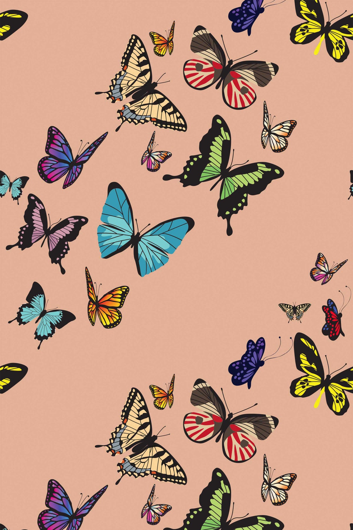 Papel de parede borboletas rosa empoeirado elegante — imagem 2