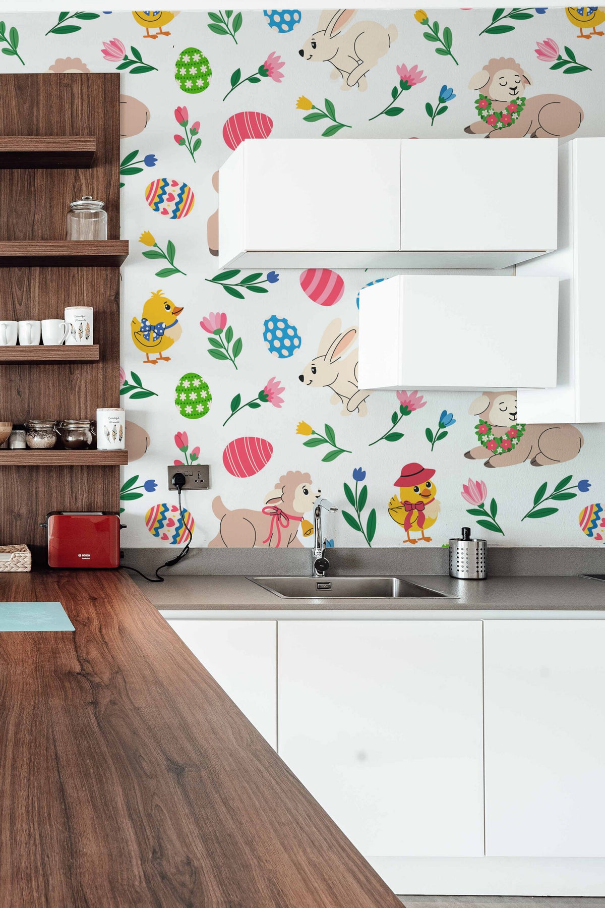 Mural de parede animais da Páscoa estilo infantil — imagem 3