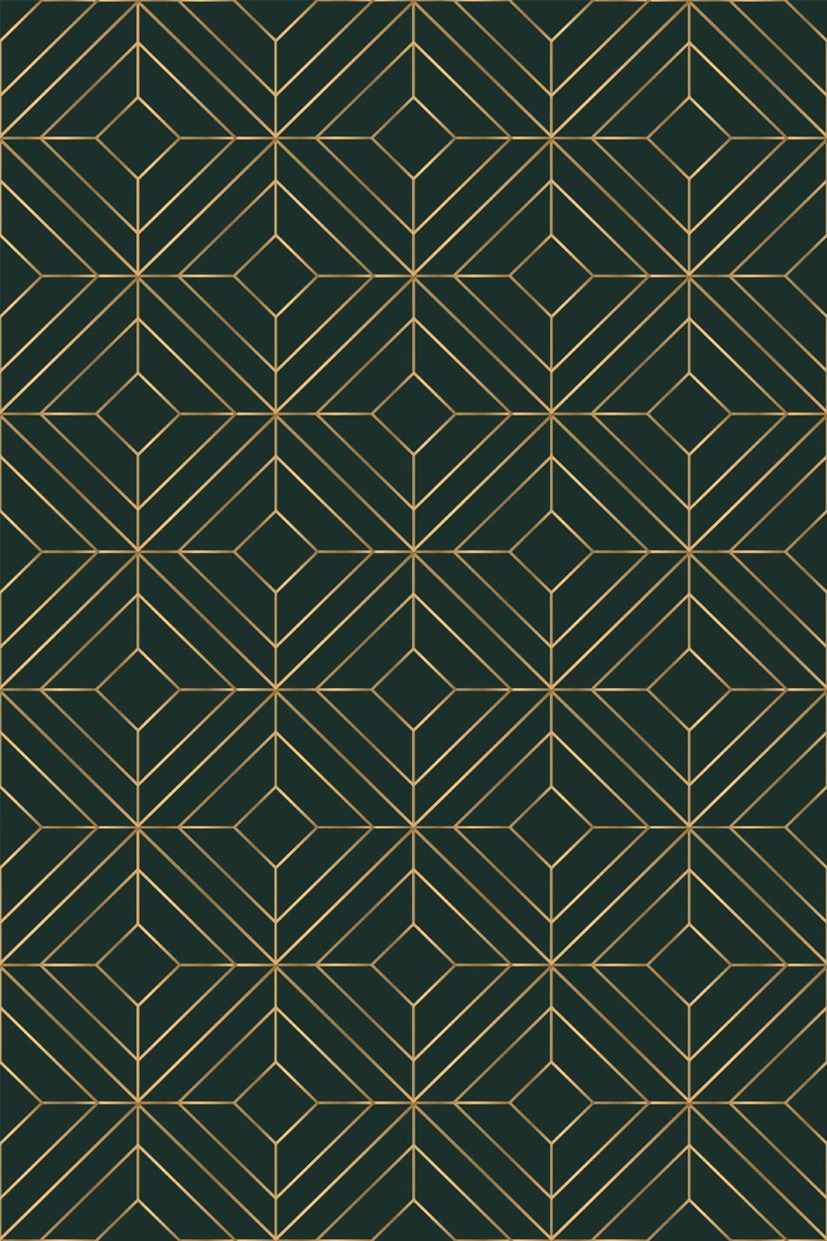 Papel de parede geométrico verde esmeralda e dourado — imagem 2